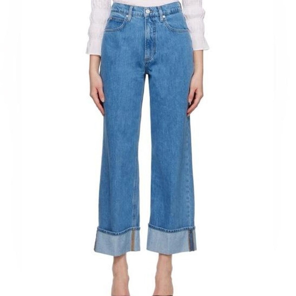 Frame cropped wide leg denim